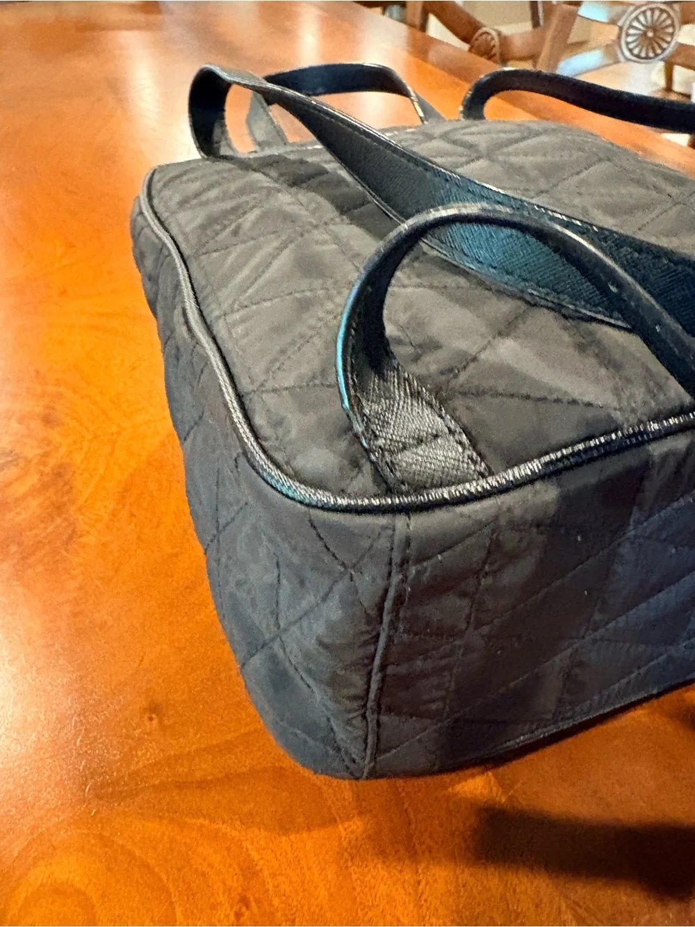 kate spade Black Quilted Med. Backpack, great condition